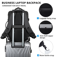 Sac à dos de voyage professionnel de luxe extensible avec séparation sec/humide, double port de charge et bandes réfléchissantes, idéal pour étudiants