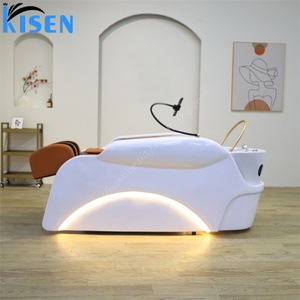 Cama de Spa para Cabeza de Diseño Moderno Kisen, Silla de Masaje Tailandesa Eléctrica con Lavabo de Cerámica, Color de Cuero Personalizado para Salón de Belleza - Product Image 6
