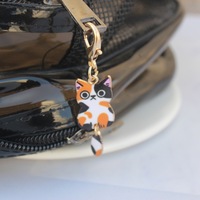 Gantungan Kunci Model Kucing Lucu dengan Aksesoris Ekor, USB Flashdisk, Headset, dan Tas, untuk Wanita, Model YK14