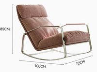 Owen Freizeitstuhl mit Schaukelfunktion, Wabi-Sabi-Stil Relaxsessel, Faulenzerstuhl für Wohnzimmer & Schlafzimmer