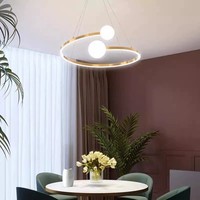 Lampe de restaurant Nordic Magic Bean, lustre moderne de luxe à LED, luminaire suspendu circulaire réglable pour salle à manger, chambre à coucher