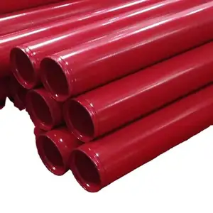 ASTM tuyaux en acier au carbone prix d'usine ASTM A53 Type E Grade B ERW Sch40 Tubes en acier au carbone peints en rouge pour tuyaux d'incendie