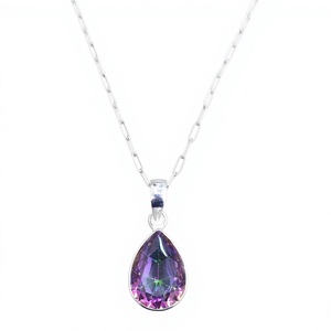 Pendentif en quartz mystique de luxe, argent sterling 925, coupe poire, bijoux faits à la main, fabricant de bijoux de designer, Jaipur - Product Image 1