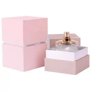 Luxury pink and black different shape perfume packaging boxes glass bottle with EVA insert perfume box