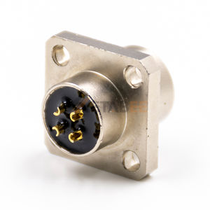 Connecteur femelle à montage sur panneau à 4 broches de type <span class=keywords><strong>A</strong></span>, à bride carrée IP67, M12, pour machines à vibrations élevées - Product Image 2