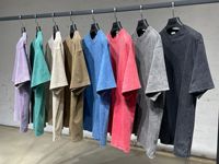 T-shirt personnalisé coupé sur mesure 100% coton imprimé, épais, délavé à l'acide, style vintage, grande taille pour homme, coupe oversize
