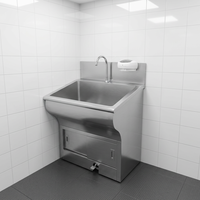 Évier médical abordable Hochey en acier inoxydable 304 pour 1 personne avec mode de sortie d'eau en option