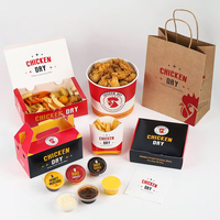 Emballages alimentaires en papier jetables personnalisés pour frites, boîtes à ailes de poulet, boîtes à hamburgers, boîtes à emporter pour la restauration rapide