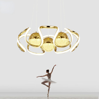 Lustre Industriel Doré, Design Populaire et Très Apprécié, en Verre, LED, Aluminium, Suspension Moderne, Style Nordique, Bande LED Acrylique