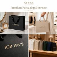 Sac cadeau en papier d'art de luxe sur mesure avec nœud en ruban et impression de logo pour l'emballage de boutiques