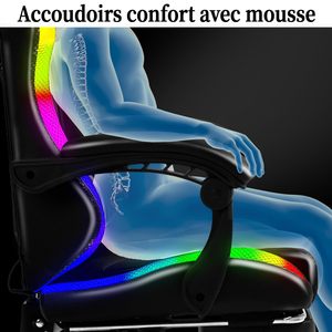 Chaise de Gaming Professionnelle en Cuir, Nouvelle, Grande Taille, Noire et Bleue, à Dossier Haut, avec Repose-Pieds, Prix Abordable - Product Image 5