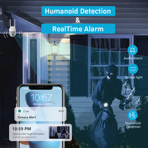 Cámara Exterior <span class=keywords><strong>ICSee</strong></span> A20 8MP, Seguridad para el Hogar, WiFi Inalámbrico, Visión Nocturna, Detección de Movimiento, Audio Bidireccional - Product Image 4