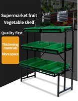 Metalen duurzame 3-laags fruit- en groentepresentatieplank voor supermarkten