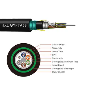 Produzione GYFTA53 24 36 48 core price nastro in alluminio in acciaio condotto esterno/cavo interrato cavo in fibra ottica con doppia guaina in pe