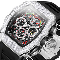 ON6827F Nouvelle montre mécanique automatique multifonctionnelle à la mode ONOLA pour homme, bracelet en caoutchouc, résistance à l'eau 30M