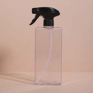 Empty Square PETG 500 ml 16 oz plastic bottle trigger sprayer nozzles hand liquid 28 410 trigger spray for clean