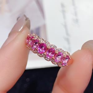 خاتم خطوبة وزواج فريد من الفضة الإسترلينية عيار 925 مع حجر الجمشت الطبيعي، خواتم عصرية مصنوعة يدويًا ومعتمدة من CMA للأزواج - Product Image 2