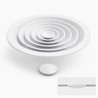 Diffuseur d'air de plafond rond en aluminium pour CVC avec registre papillon, grille d'admission d'air pour conduit de climatisation