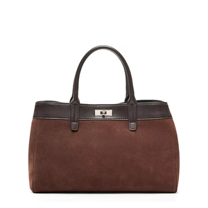 Genuine Leather Crossbody Bag Color-block Splicing Design Light Luxury Style Premium Handbag ODM Processing - Product Image 1