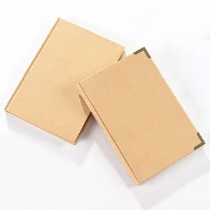 Cuaderno de tapa dura personalizado de 100 hojas con Cuaderno de diario de esquina de metal, cuadernos de diario A5 con tapa Kraft