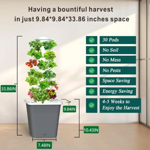 Kapalı ve açık klasik tasarım NFT hidroponik bahçe kulesi ekici ev dikey büyüyen sistemi için kat ve alışveriş merkezi kullanımı - Product Image 5