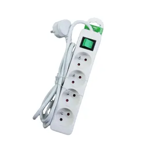 europe extension socket power strip 3/4/5 gang French socket 6 Outlet french Extension Cable and Switch Socket