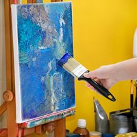 Pinceaux pour mur, pinceau plat pour peintures à l'huile au latex avec manche en plastique traité poils épais et doux, outil de brosse pour teinture de bois à copeaux