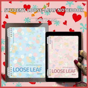 Cahier à feuilles mobiles pour étudiants, épaissi, avec spirale amovible, couverture en papier imprimé, cadeau, 60 feuilles, bloc-notes simple et transparent - Product Image 2