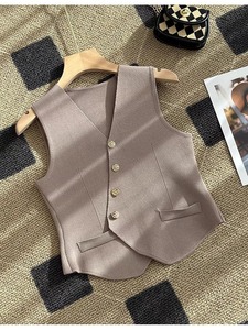 2025 New Fashion High Quality Knit <strong>Cardigan</strong> <strong>Women</strong> Over Vest Fall and Winter Party Suit Waistcoat <strong>Sleeveless</strong> Top - Product Image 5