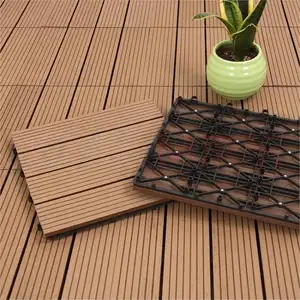 Cheap high quality wpc diy decking tiles for outdoor garden waterproof 300mmX300mm tiles