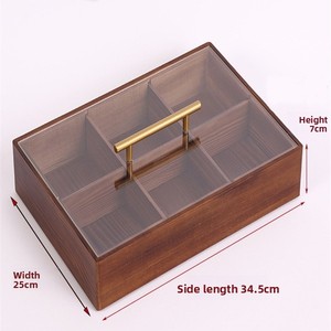 Boîte de rangement de bureau en bois massif lumière luxe nouveau compartiment unique <span class=keywords><strong>chinois</strong></span> pour bonbons aux noix moderne usage domestique <span class=keywords><strong>plateau</strong></span> de salon - Product Image 6