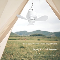 Mini ventilateur de plafond suspendu avec lumière, 5 vitesses, 3 couleurs, télécommande, crochet en S pour dortoir, lit superposé, tente, camping, chambre, moustiquaire