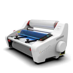 Máquina laminadora de papel A3 A4 de escritorio de 220V, versión en inglés, cuatro rodillos en frío de laminadora en caliente, máquina laminadora de película PHO de V