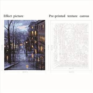 Pembuat seni Halloween Malam bingkai kanvas 10 inci menggambar dengan angka untuk pemula cat akrilik menggambar mainan - Product Image 2