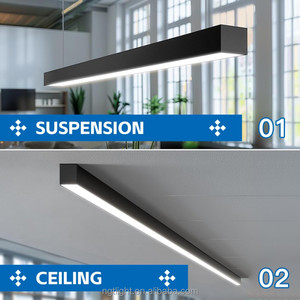 <span class=keywords><strong>Luminaire</strong></span> LED moderne encastré au plafond, suspension linéaire, type batten, ETL DLC 5CCT pour école, bureau, salle de <span class=keywords><strong>billard</strong></span> - Product Image 6
