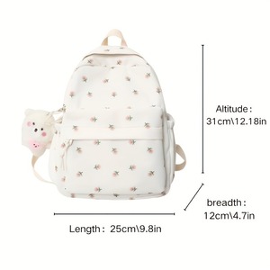 Sac à dos d'école en nylon décontracté Adolescent Collège Floral Étudiant École Sac à dos pour filles - Product Image 3
