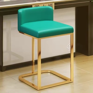 Taburete de <span class=keywords><strong>Bar</strong></span> Moderno y Minimalista de Hierro de Lujo para el Hogar, Comedor, Área de Recepción o <span class=keywords><strong>Bar</strong></span> con Respaldo - Product Image 6