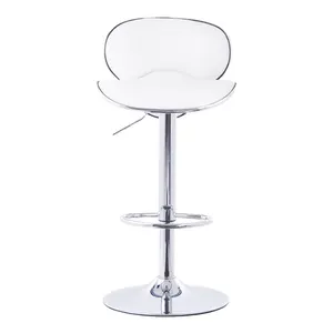 Italy fashion white high chair kerusi pusing Faux Leather Modern Design Swivel Adjustable Bar Stool for counter/pub/dining