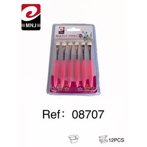MNJ Makeup Tools 6Pcs Pink Handle Brush Set For Facial Application - Product Image 3