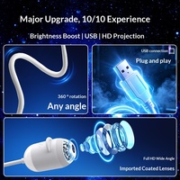 USB ABS Sternenhimmel-Projektionslampe für Autoinnenraum, Zuhause, Schlafzimmer, Nachtlicht, Romantische Galaxie-Atmosphäre, Sanftes Ambientelicht mit Stecker
