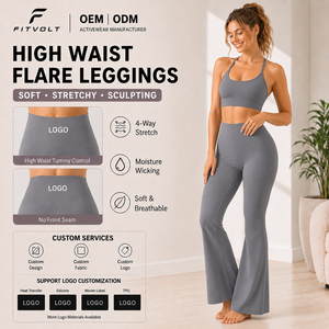 FITVOLT Wholesale High Waist <strong>Tight</strong> Solid Custom Sport Pants for Women Gym Yoga Fitness Quick Dry Breathable OEM LOGO - Product Image 1