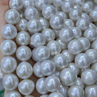Perles d'eau douce de grande taille 10-13 mm, presque rondes, blanches, en vrac, pour la fabrication de bijoux, commande en gros, directement de l'usine