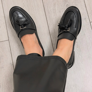 British Style Thick Sole Breathable Anti-Slip Loafers Tassel Decorative Details Retro <strong>Elegant</strong> <strong>Flat</strong> <strong>Shoes</strong> Daily Commute Fashion - Product Image 4