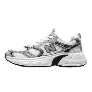 Chunky <b>Sneakers</b> White Black Mesh Rubber Sole Cushioned Unisex Sport <b>Shoes</b> - Product Image 5