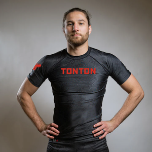 تونتون مخصص للرجال قميص قصير الأكمام مضاد للطفح الجلدي سريع الجفاف UPF 50 + ملابس سباحة للبالغين مضادة للاشعة فوق بنفطية الجري - Product Image 2