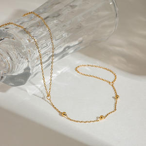 18K plaqué <span class=keywords><strong>or</strong></span> acier inoxydable été minimaliste <span class=keywords><strong>pied</strong></span> <span class=keywords><strong>nu</strong></span> bijoux étanche perles chaînes mode bracelets de cheville pour femmes filles - Product Image 2