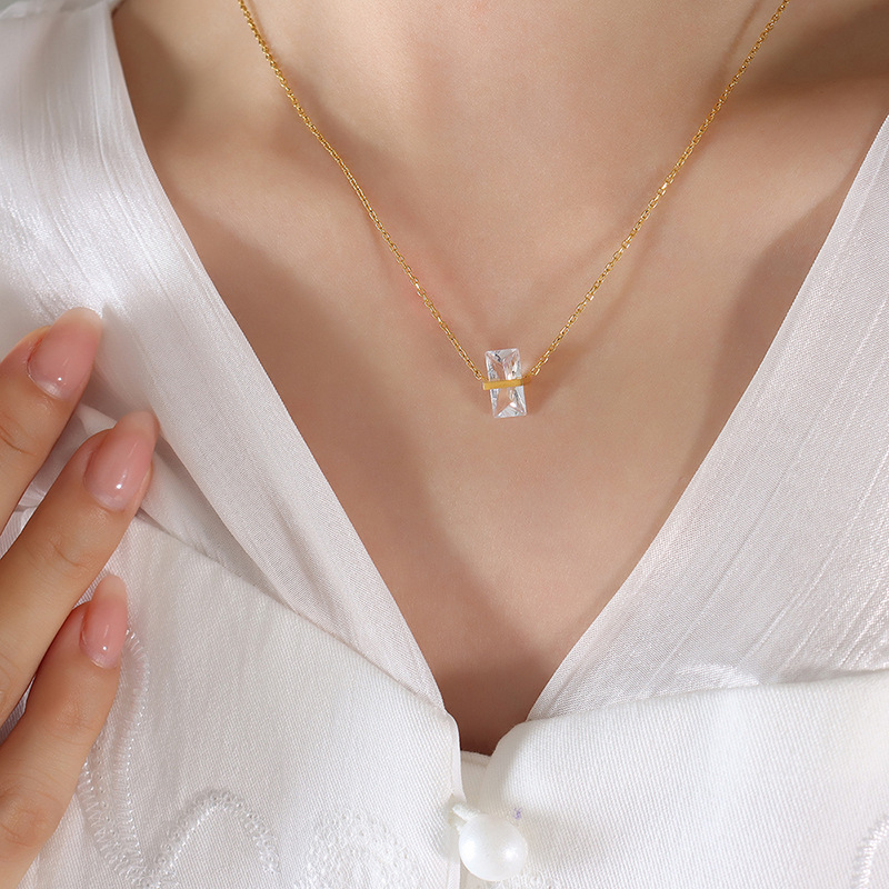 Collier Zircon Blanc Avril