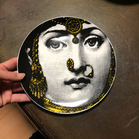 Assiette murale Milan de 8 pouces de style européen, artisanat en céramique, assiette décorative pour la maison, visage humain, assiette d'art pour hôtel