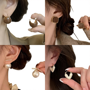 ต่างหูหินธรรมชาติ Meilade คอลเลคชั่นฤดูใบไม้ร่วง-ฤดูหนาว สีกาแฟ ดีไซน์เฉพาะตัวสำหรับ<span class=keywords><strong>ผู้หญิง</strong></span> สไตล์ฝรั่งเศสสุดหรูหราแบบเรโทร - Product Image 2