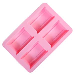 MUYULINS Factory 4-Cavity Reusable Rectangular Maker LFGB Platinum Non-Stick BPA-Free <b>Silicone</b> Soap Mold - Product Image 4